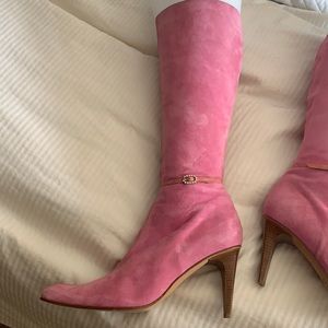 Bellofatta Italian pink suede tall boots size 9